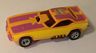 AFX Plymouth Cuda funny car slot car, orange with violet and yellow side stripes.