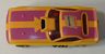 AFX Plymouth Cuda funny car top view, orange with violet and yellow side stripes.