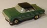 Aurora T-Jet HO slot car '63 Ford Falcon in olive green with black roof