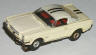 '65 Mustang fastback slot car, white, missing hood stripe.