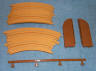 Tyco orange off road 9 inch 1/8 curve, hump, curve apron, and brown guard rail